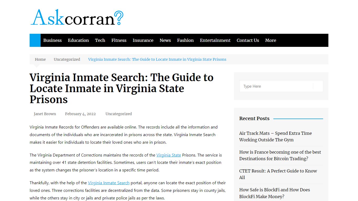 Virginia Inmate Search: The Guide to Locate Inmate in Virginia State ...